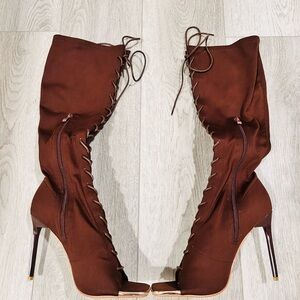 Annika Laceup Knee High Boots